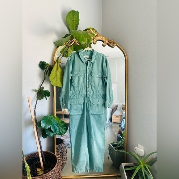 Free people Geronimo blue green jumpsuit Nwot small - Picture 2 of 2
